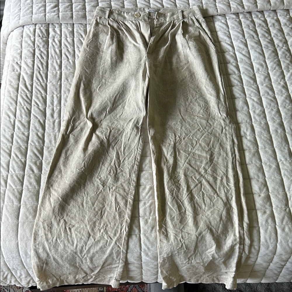 Reformation Beige Flare Pants